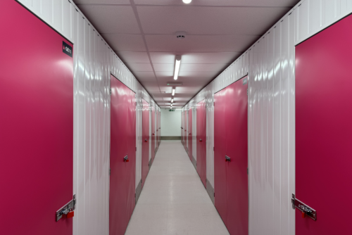 Self Storage rooms on a corridor