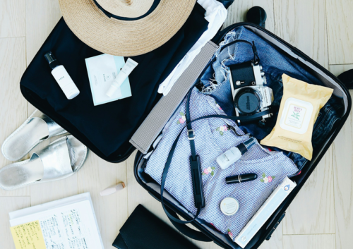 Suitcase with travel items