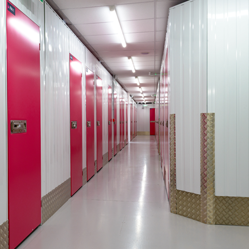 Image of self storage units on corridors at a facility