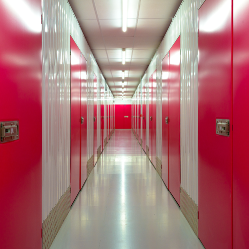 Image of self storage rooms on corridor at a facility