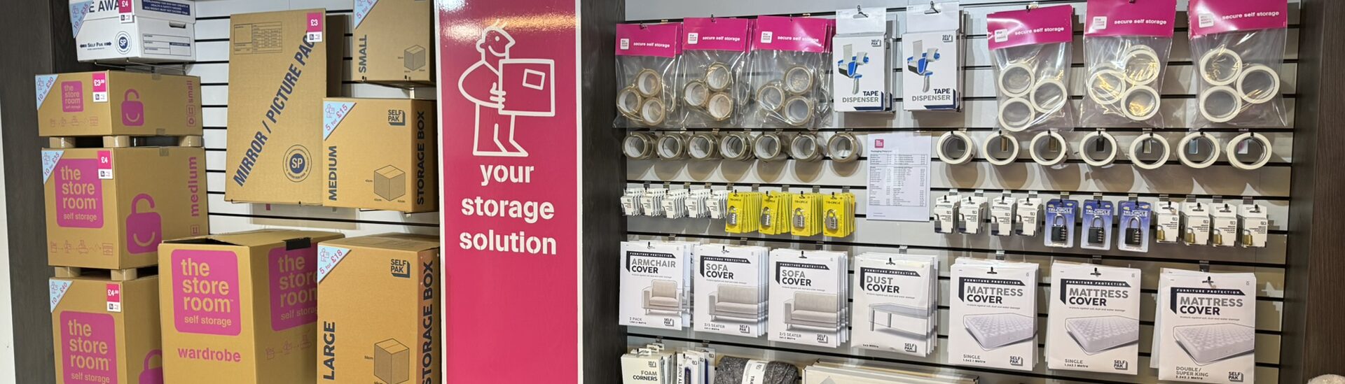 Packaging for Sale at The Store Room Self Storage Facility