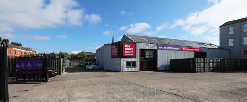 Preston self storage site with solar panels