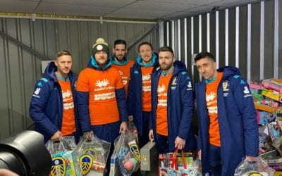 Leeds United players at The Store Room's Leeds storage site