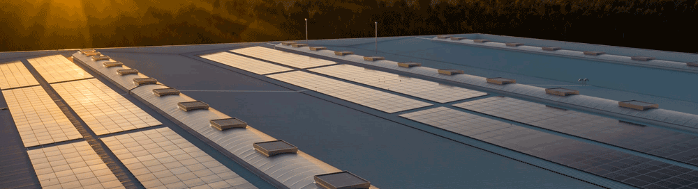 solar panels on storage building roof